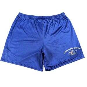 Vintage Montreal Expos Shorts Mens Large Blue MLB Baseball Majestic 90s